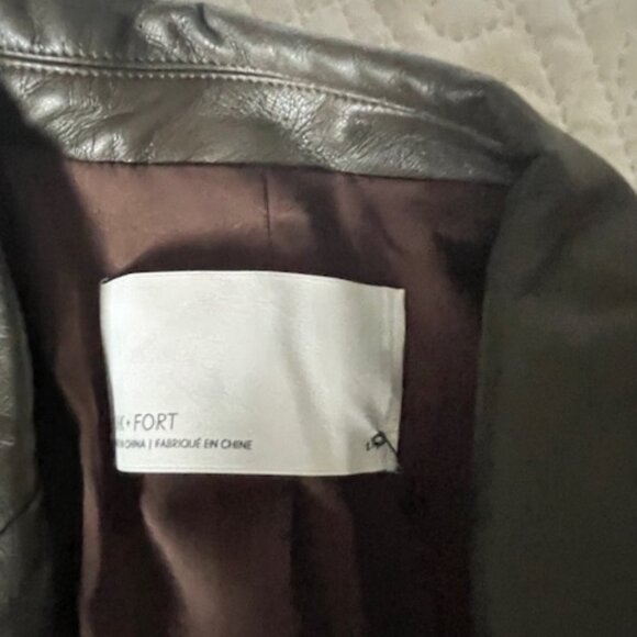 Oak and Fort Vegan Leather Blazer, Size Small NWOT - Picture 2 of 3